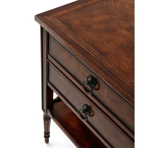 Zirea Traditional Solid Wood Nightstand Double Drawer <b>Bedside</b> Table with Open <b>Shelf</b> for Apartment Bedroom - Product Image 3