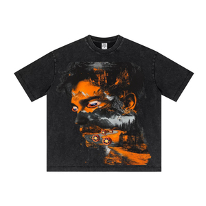 เสื้อยืดพิมพ์ลายสกรีนลายการ์ตูนสไตล์เรโทรลำลองผ้าฝ้าย 280 กรัม แนวฮิปฮอปอเมริกันแบบครอส-บอร์เดอร์ แขนสั้น ระบายอากาศได้ดี - Product Image 4