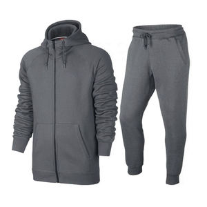 Men's Track Suit Regular Fit Breathable Fleece <b>Winter</b> Casual Solid Polyester/Cotton Full Length 380g Zipper Fly Heat-Transfer - Product Image 3