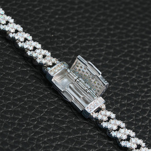 สร้อยคิวบาลิงค์เงินแท้ 925 ขนาด 6 มม. ประดับเพชรโมอิสซาไนต์ VVS ระดับ Iced Out พร้อมใบรับรอง ผ่านการทดสอบเพชร - Product Image 3