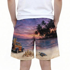 กางเกงว่ายน้ำชายพิมพ์ลายเสือดาว เอวยางยืด โพลีเอสเตอร์ ระบายอากาศ แห้งเร็ว เหมาะสำหรับใส่ชายหาด ลำลอง ใส่สบาย พร้อมโลโก้สั่งทำได้ - Product Image 4