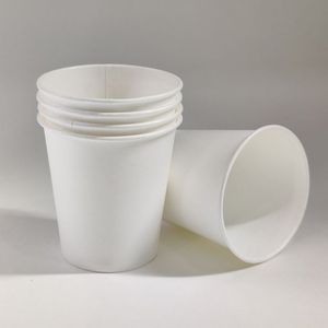 Vasos de papel desechables ecológicos para café y té para llevar, entrega rápida, precio bajo, producto ecológico, 8oz 10oz 12oz, blanco - Product Image 2