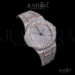 Reloj de Diamantes Moissanite Resistente al Agua Más Vendido para Hombre, Reloj de Pulsera de Lujo con Construcción Duradera Disponible al Mejor Precio - Product Image 6