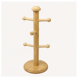 Premium Quality Solid Wood Mug Holder Tree With 6 <b>Hooks</b> Eco-Friendly Coffee Cup Organizer Stand For <b>Kitchen</b> Countertop Storage - Product Image 5