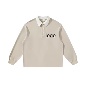 Polo de Manga Larga para Hombre, Tejido, en Blanco y Negro, Estilo Casual, con Botones al Frente y Diseño con Logotipo - Product Image 3