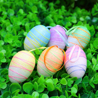 Œufs de Pâques classiques en mousse en gros à prix réduit, décorations 40*60mm, œufs suspendus multicolores