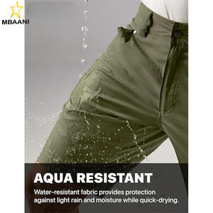 Shorts utilitaires extensibles pour hommes, shorts décontractés légers à séchage rapide, shorts cargo de randonnée et de golf avec poches zippées - Product Image 6