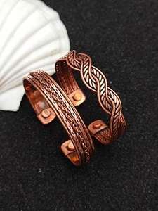 Ensemble de bracelets en alliage de cuivre magnétique à motif étoile classique pour hommes et femmes - Product Image 4