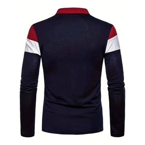 Camiseta de Hombre de Manga Corta a Rayas, Tejida, con Bloques de Color, Corte Regular, Informal, 100% Algodón, Transpirable, Diseño Holgado - Product Image 4