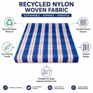 Rouleau de tissu rayé en nylon recyclé pour sacs, ameublement, textile d'extérieur, tissu tissé coloré et durable - Product Image 6