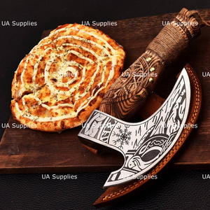 Hache viking Odin nordique, lame en acier à haute teneur en carbone, 7 lames coupantes, manche en bois gravé à la main, logo personnalisé, marque privée - Product Image 2