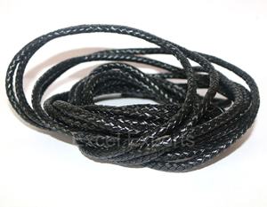 Vegetable Tanned Natural Leather Black 5mm Braided Leather Cords for <b>Jewelry</b> Making Dog Leashes Belting Fashion <b>Findings</b> - Product Image 1