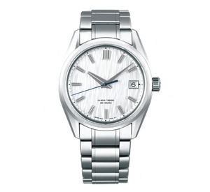 นาฬิกาแซฟไฟร์สายแสตนเลสขนาด20มม. สายสแตนเลสสำหรับนักเคลื่อนไหว NH35 Seiko โลโก้สีเงินแกรนด์ไวท์เอส - Product Image 1