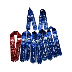 Capa de Graduación de la Universidad Nacional de Economía, Azul con Ribete Dorado, Estilo Bandera de Satén, Impresión Digital Duradera, Regreso a Clases - Product Image 4