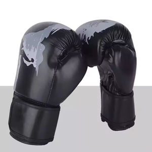 Gants de boxe unisexes en cuir véritable de qualité supérieure, antidérapants, respirants, avec support de cheville et poignées, fermeture auto-agrippante, pour l'extérieur - Product Image 1