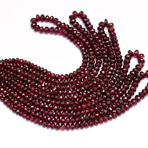 Cuentas facetadas de granate AAA+ de 4mm-7mm, cuentas sueltas de granate rojo natural de Mozambique, piedra semipreciosa para la fabricación de joyería. - Product Image 3