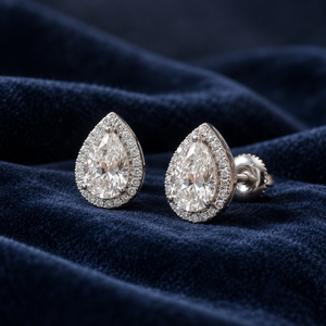 Pendientes de Diamantes Cultivados en Laboratorio con Corte de Pera en Oro de 14 Quilates de Lujo, 2 Quilates, Certificados por IGI, Joyería Moderna para Mujer |   Joyería Fina al por Mayor - Product Image 1