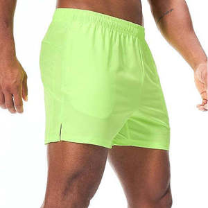 <b>Men's</b> Neon <b>Green</b> Quick Dry Athletic <b>Shorts</b> With Pockets Elastic Waist Sporty Style <b>Short</b> Length <b>shorts</b> - Product Image 1