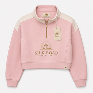 เสื้อสเวตเชิ้ตผ้าฟลีซกันเป็นขุย สีชมพู รุ่น Silk Road Generations สำหรับผู้หญิง ผลิตจากโพลีเอสเตอร์/คอตตอน ทรงปกติ ซิปด้านหน้า ลายโลโก้รูปอูฐ เหมาะสำหรับฤดูร้อน - Product Image 3