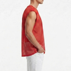 เสื้อกล้ามซีทรูโพลีเอสเตอร์ 100% เนื้อผ้าบางเบา ยืดหยุ่น แฟชั่นเก๋ไก๋ ตัดเย็บแบบไหล่เฉียง เสื้อกั๊กซีทรูสำหรับผู้หญิง - Product Image 3