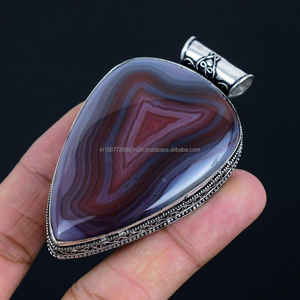 Pendentif en argent Sterling massif 925, cadeau d'anniversaire, cadeau de mariage, pendentif déclaration, pendentif lunette, cadeau pour elle - Product Image 1