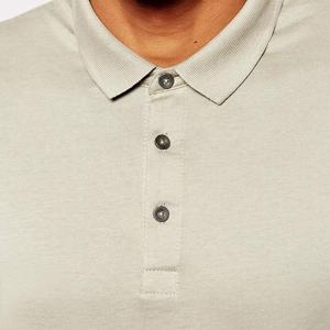 Jersey de manga larga de diseño personalizado para Polo, cuello vuelto, botón, tapeta, ajuste Regular, color piedra, venta al por mayor, Bangladesh - Product Image 3