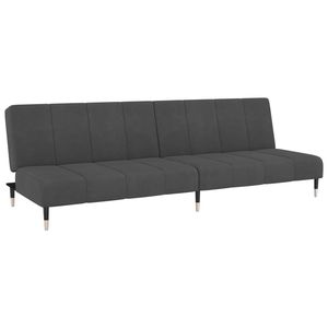 Sofá Cama de 2 Plazas en Terciopelo Gris Oscuro 100% Poliéster con Madera y Metal - Product Image 2