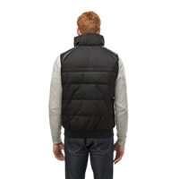 Gilet matelassé noir pour homme, col montant, fermeture éclair, coupe-vent, rembourrage en polyester, veste d'hiver décontractée, coupe régulière