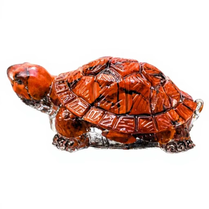 Figura de tortuga de jaspe rojo hecha a mano, orgonita, cristal, Feng Shui, decoración para el hogar, regalo, resina, piedra preciosa. - Product Image 3