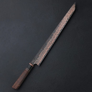 Couteau de découpe en acier Damas haut de gamme à faire soi-même, lame allongée, pointe tombante, poignée en bois confortable, personnalisable OEM, pour cuisine de précision - Product Image 4