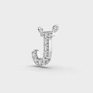 Colgante de Diamante 'J' Unisex Chapado en Oro, Colgantes y Dijes de Joyería Fina con Letra _J_, Estilo Clásico para Fiestas y Regalos - Product Image 2
