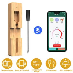 Termómetro Digital Inalámbrico Inteligente de 30 Metros con Control por Aplicación, Sonda para Carne Thermospike para Horno, Barbacoa, Ahumador, Accesorios para Barbacoa - Product Image 2