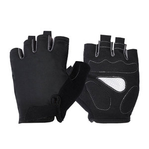 Gants de cyclisme demi-doigts, noir, blanc, gris, design camouflage, fermeture à boucle et crochet, unisexe, matière polyester respirante - Product Image 3