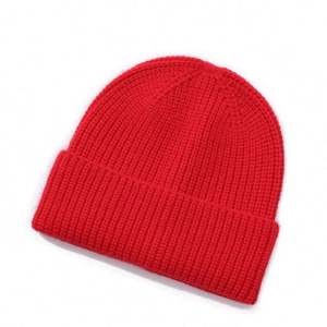 Fashion Wholesale Custom Embroidery Logo Solid Color Acrylic Fiber Warm Winter <b>Beanie</b> with Custom logo Knit <b>Hat</b> Warm Caps - Product Image 3