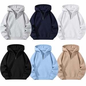 Wholesale Custom Hoodies Manufacturer, Black <b>Half</b> <b>Zip</b> Hoodie Supplier, Private Label <b>Sweatshirts</b>, OEM ODM Bulk Clothing Factory - Product Image 6