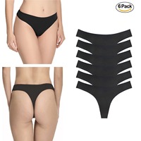 Celana Dalam Wanita Model Thong Berbahan Katun dengan Renda, Bernapas, Lembut, Elastis, Kontrol Ringan, Pinggang Rendah, Minimalis, Setengah Slip, Rajutan