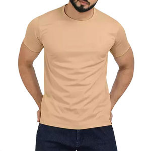 Camiseta ajustada con cuello en V para hombre, camisa elástica de mezcla de algodón para culturismo, entrenamiento, uso diario informal - Product Image 2