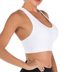 2026 Women's Seamless High Support Racerback Sports <b>Bra</b> with Front Logo Position Customizable Sizes & Adjustable Straps for Yoga - Product Image 1