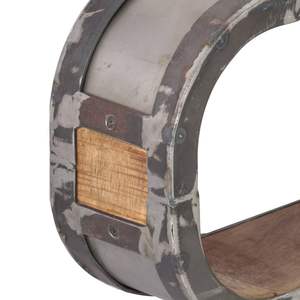 Étagère murale en bois de manguier massif et métal noir, étagère de présentation en bois naturel et métal - Product Image 4