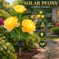 Dekorasi Taman Bunga Peony Tenaga Surya Grosir, Hiasan Luar Ruangan dengan Bunga Peony Bertenaga Surya