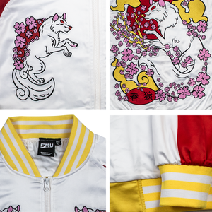 Custom Embroidered Front Logo Eco-Friendly Satin Bomber <b>Jacket</b> 100% Polyester Sporty Unisex - Product Image 3