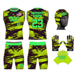 Uniforme de fútbol americano 7v7 de compresión personalizado, el mejor uniforme 7v7, guantes de receptor y casco de carcasa blanda - Product Image 2