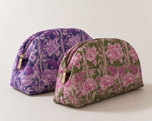 Floral Cosmetic Bag Large Capacity Zipper Toiletry Pouch Cotton <b>Makeup</b> Organizer Travel <b>Case</b> for Women - Product Image 4