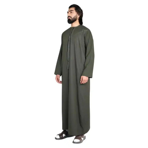 Jubba Thobe Traditionnelle Islamique pour Hommes, Manches Longues, Coton et Polyester, Kaftan Décontracté, Couleur Unie, Poches, Arabie Saoudite, Tailles Plus pour Adultes - Product Image 6