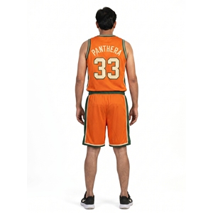 Ensemble d'uniformes de basketball rétro personnalisés pour hommes, 100 % polyester, imprimé par sublimation, séchage rapide, saison estivale, OEM disponible - Product Image 2
