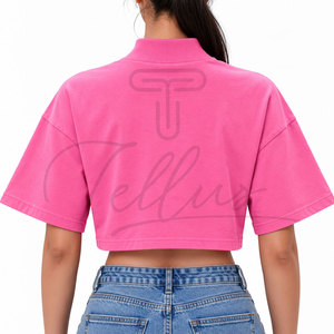 High Quality Women Crop T Shirts 100% Cotton Yoga Wear Slim Fit Crop <b>Top</b> Breathable Short Sleeve Crop <b>Top</b> T Shirts for Women - Product Image 3