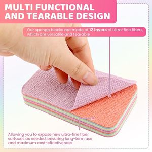Set di 4 Spugne in Microfibra Riutilizzabili a 12 Strati, Ultra-Assorbenti, Multiuso per Pulizie in Cucina - Product Image 3