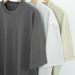 เสื้อยืดคอตตอนแท้ 100% คุณภาพสูง ขายส่ง ป้องกันรอยยับ สำหรับผู้ชายและยูนิเซ็กซ์ แขนสั้น ไซส์ใหญ่ ทรงโอเวอร์ไซส์ เหมาะสำหรับใส่ออกกำลังกาย - Product Image 2