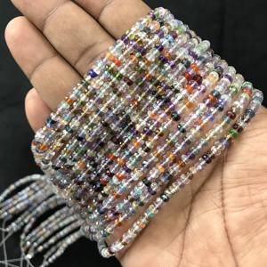 Cuentas de Piedra 100% Naturales Certificadas IGI Grado AA, Multicolor, Multifuego, Tipo Disco Rondelle, 3.5mm-4mm, Gemas Vivaaz para Joyería - Product Image 6
