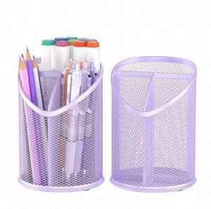 3-Compartment Metal Mesh <b>Pen</b> and Pencil Holder Desk Organizer - Product Image 3